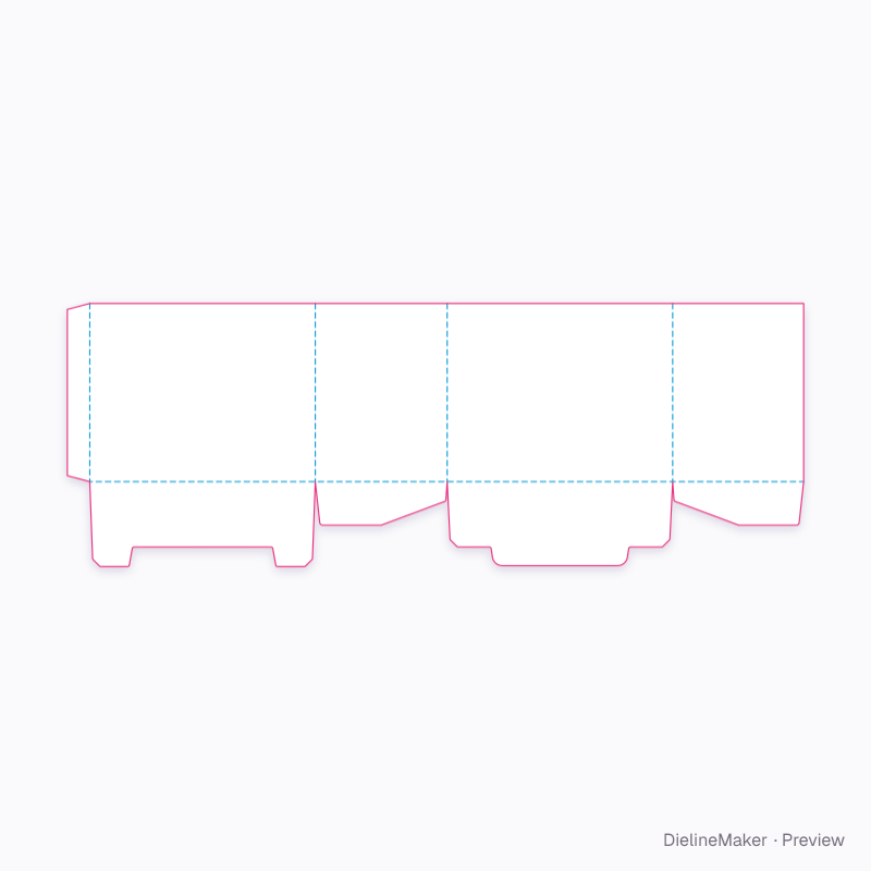 Snap-lock cosmetic caddy flat dieline