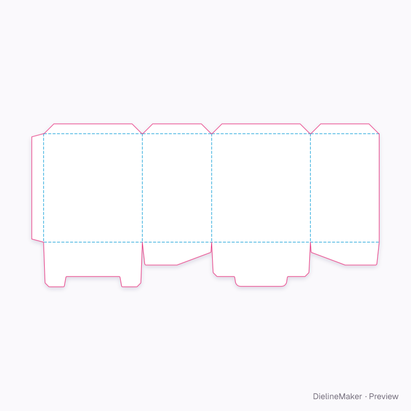 Open caddy with folded rim flat dieline