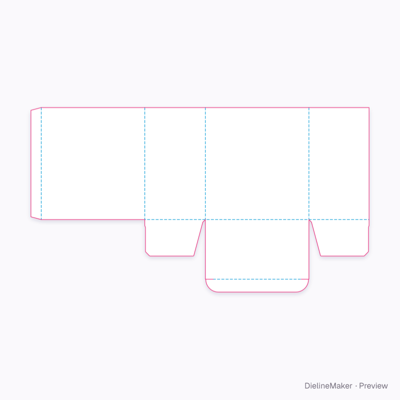 Open-end carton flat dieline