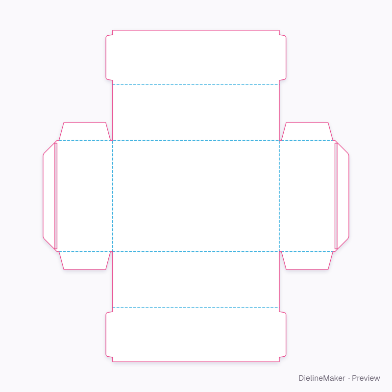 Two-cover produce box flat dieline
