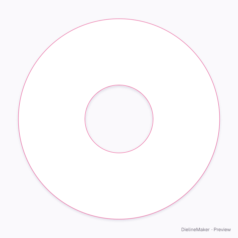 40 mm unprinted hub disc artwork area