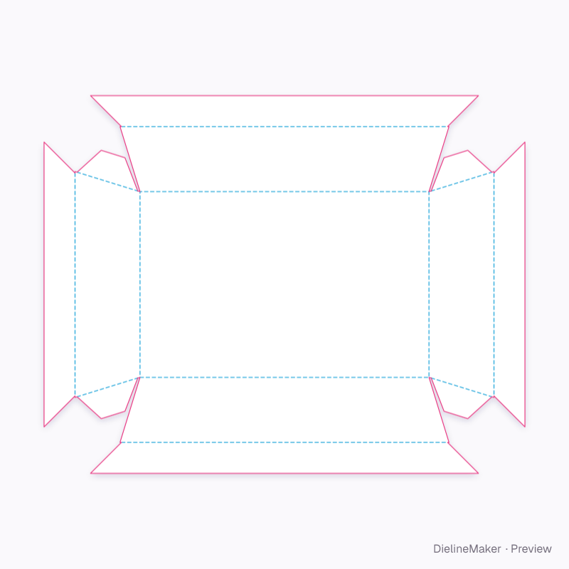 Snack tray with broad rim flat dieline