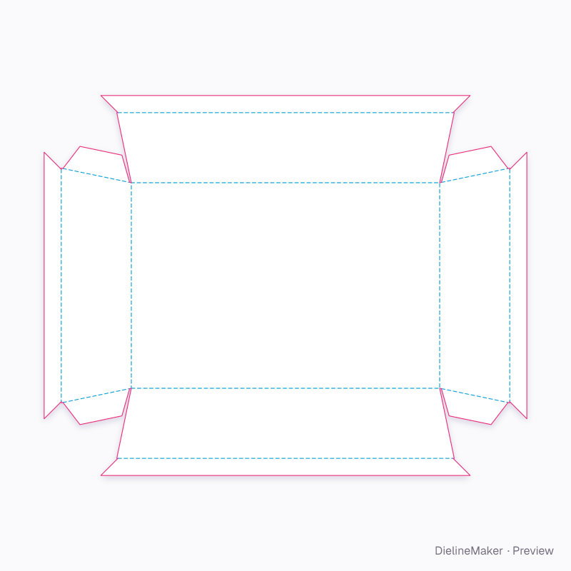 Tray with outward folded rim flat dieline