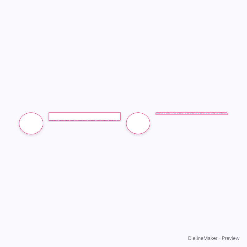 Shaped celebration box — Oval gift box flat dieline