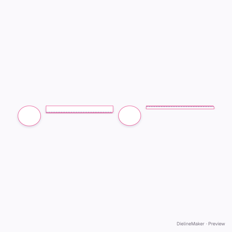 Shaped confectionery box — Oval gift box flat dieline