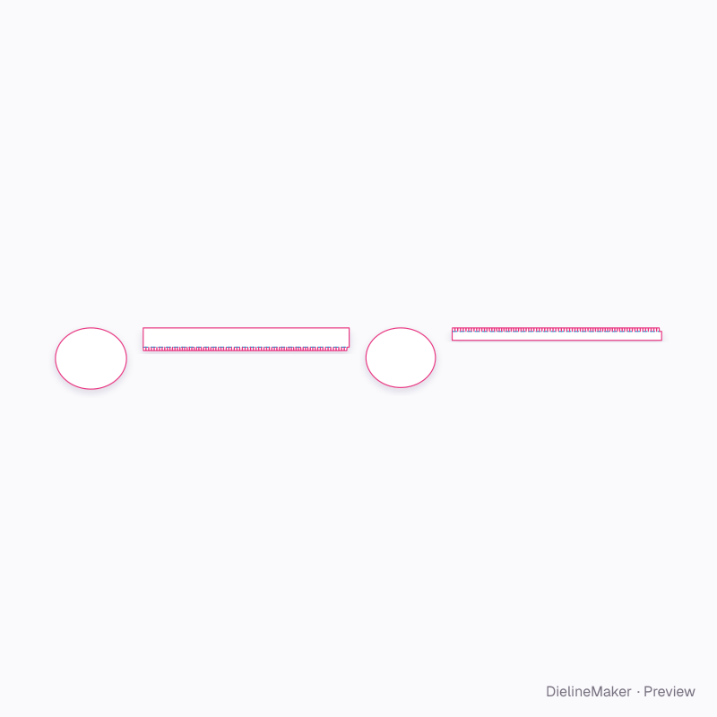 Shaped jewellery set box — Oval gift box flat dieline