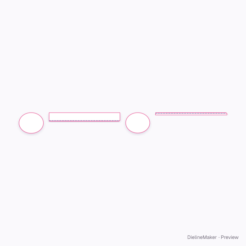 Shaped keepsake box — Oval gift box flat dieline