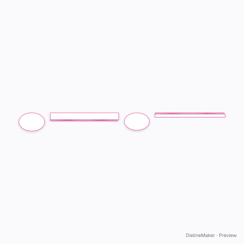 Oval jewellery gift flat dieline