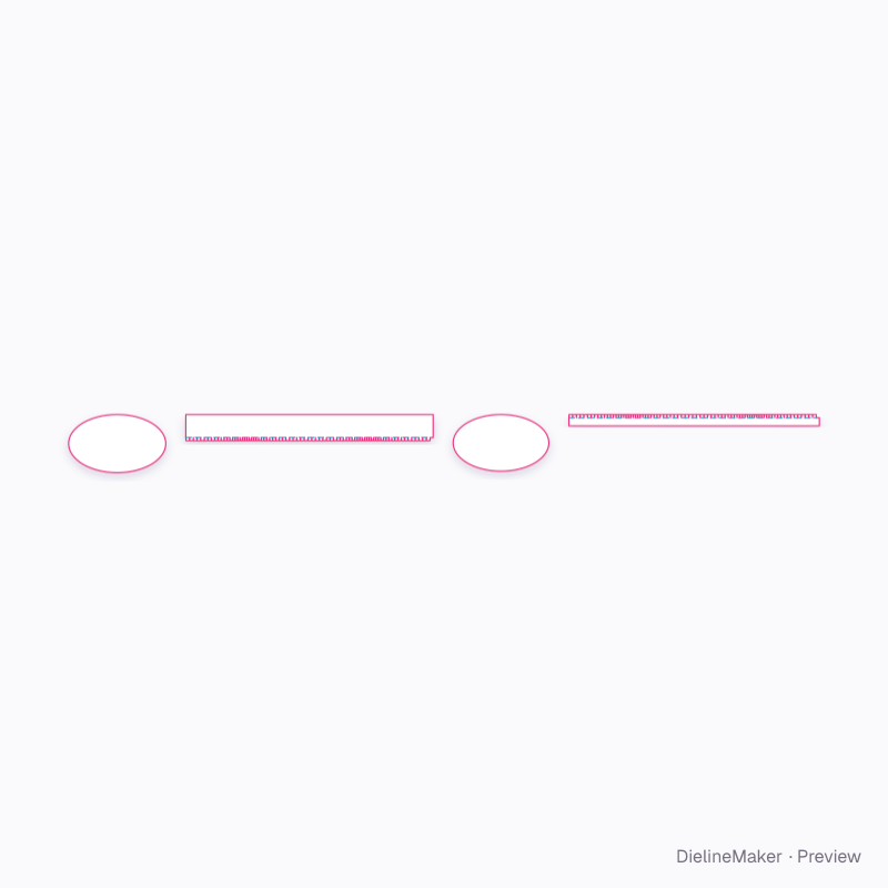 Oval macaron gift flat dieline