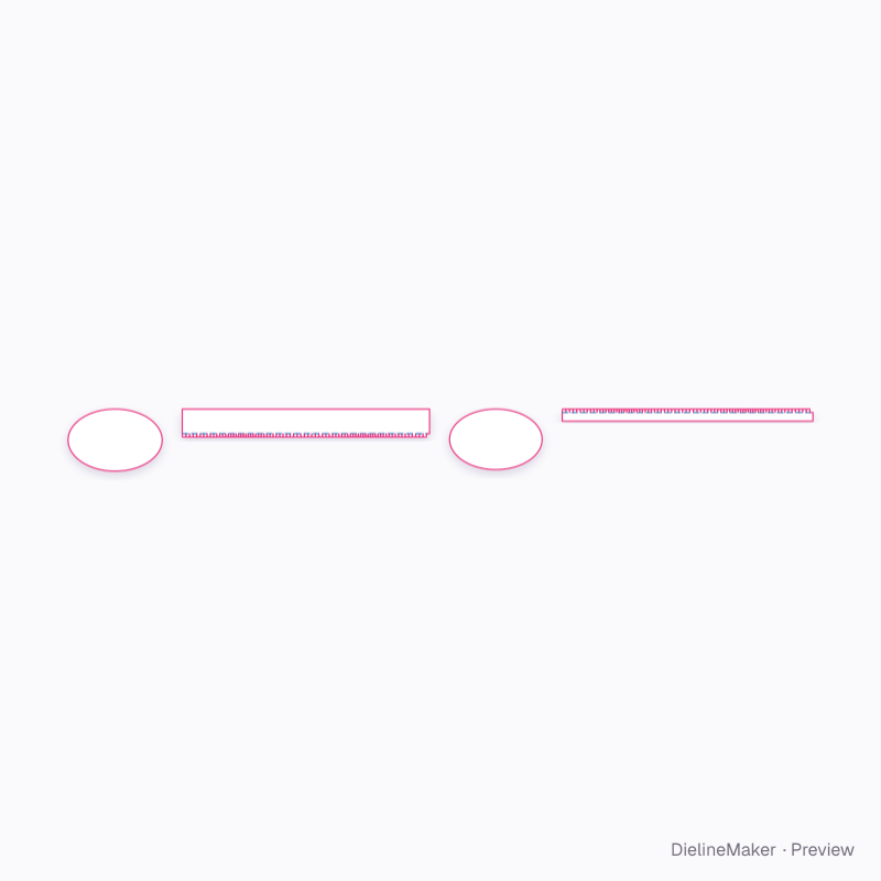 Oval gift box flat dieline
