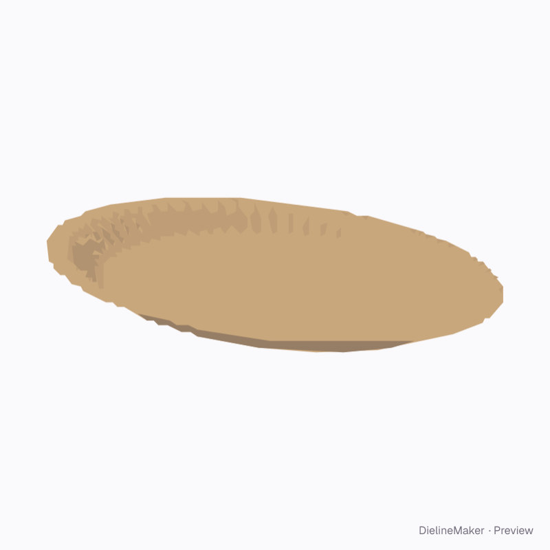 Kraft fluted oval platter