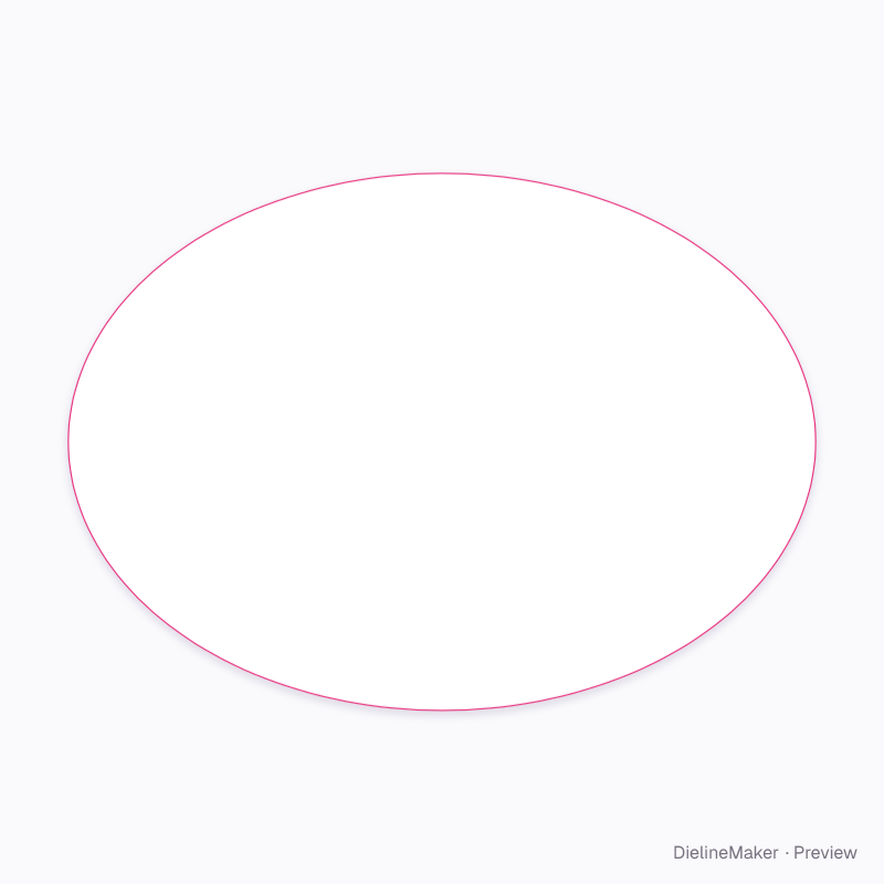 Oval paper platter artwork area