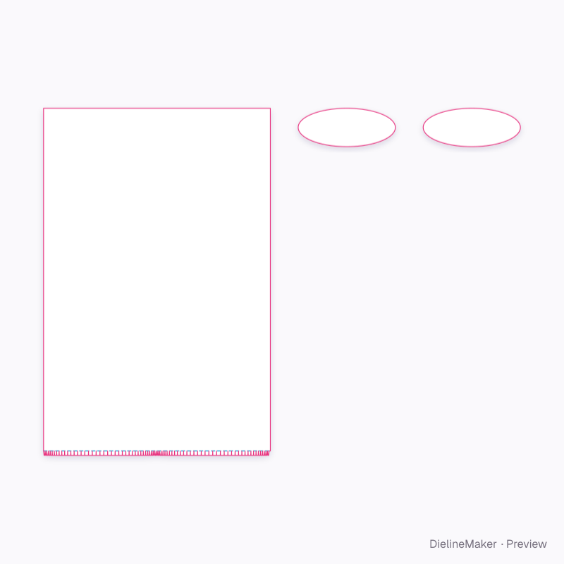 Slim oval wayfinding totem flat dieline