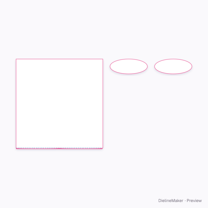 Tall oval event totem flat dieline
