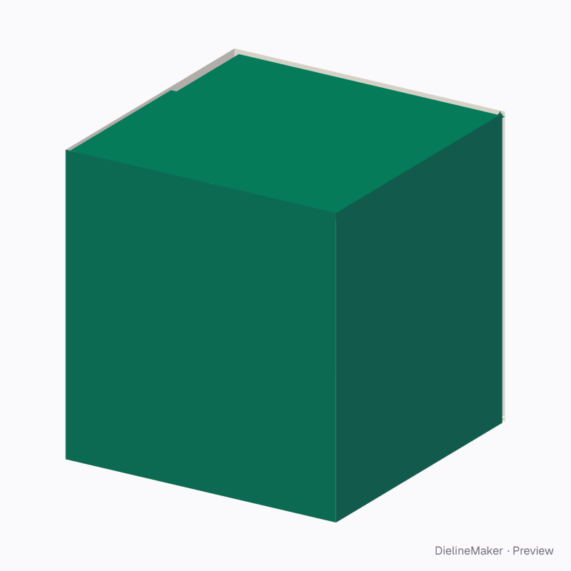200 mm cube parcel carton — Overlap slotted box