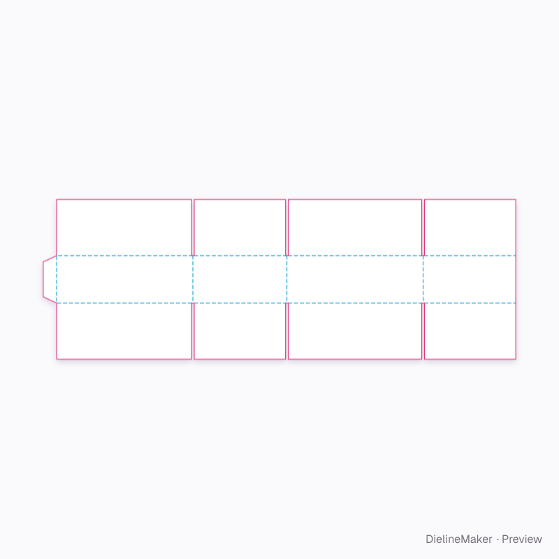 Shallow product carton — Overlap slotted box flat dieline