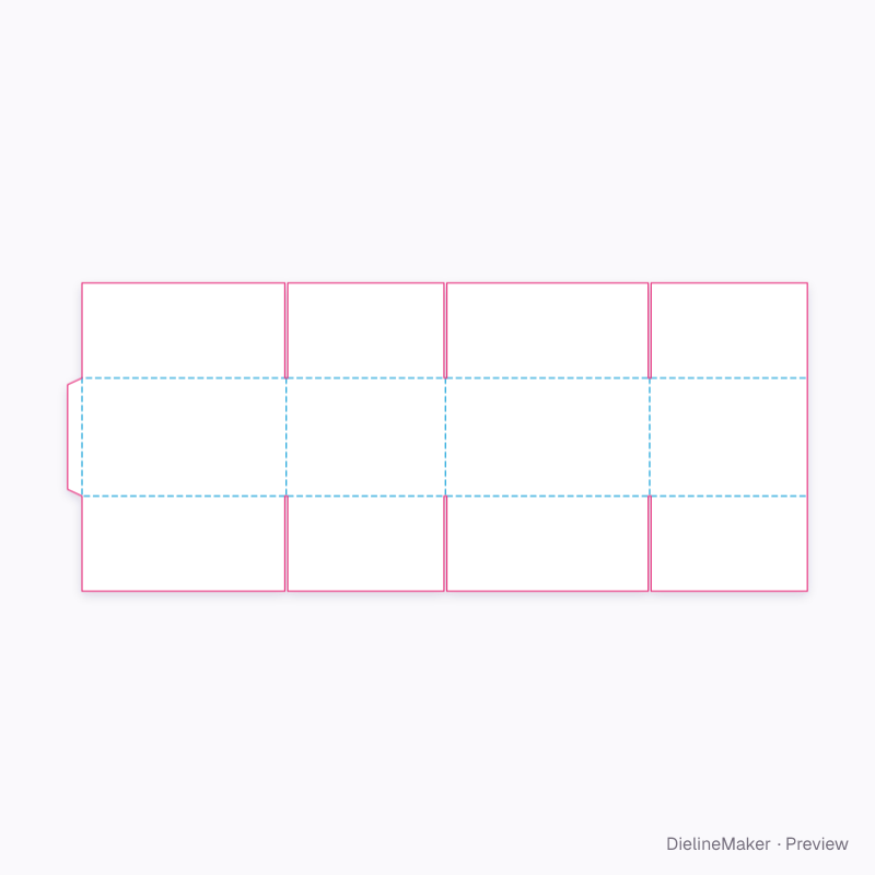 Soft goods shipping carton — Overlap slotted box flat dieline