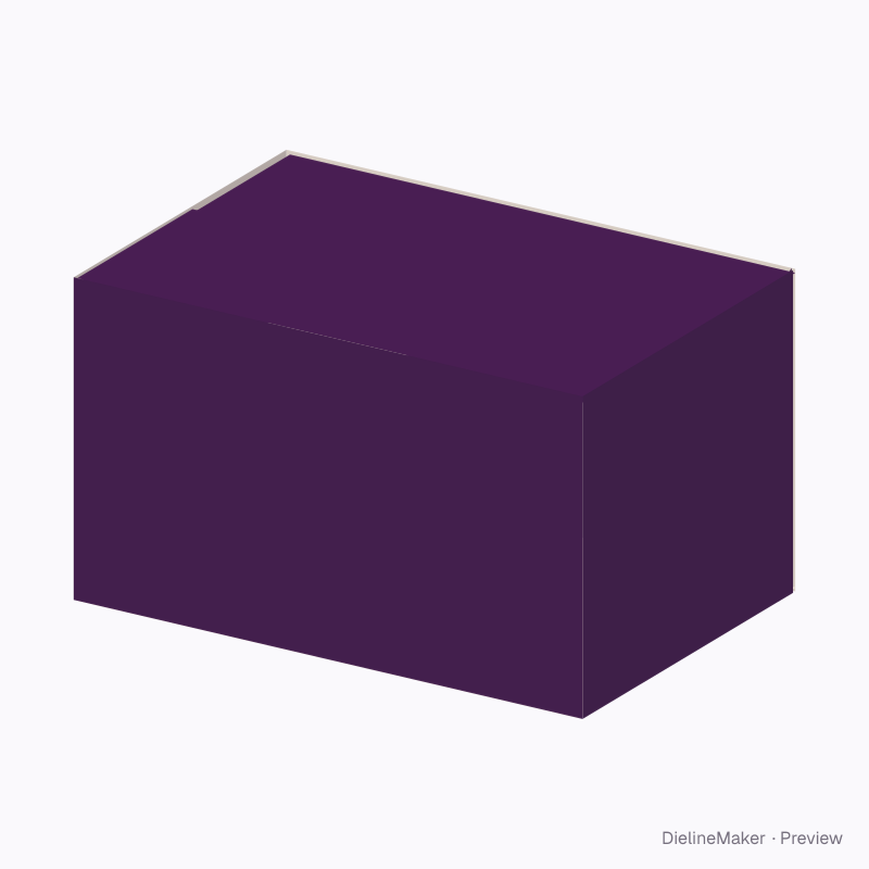 Overlap slotted box folded geometry preview
