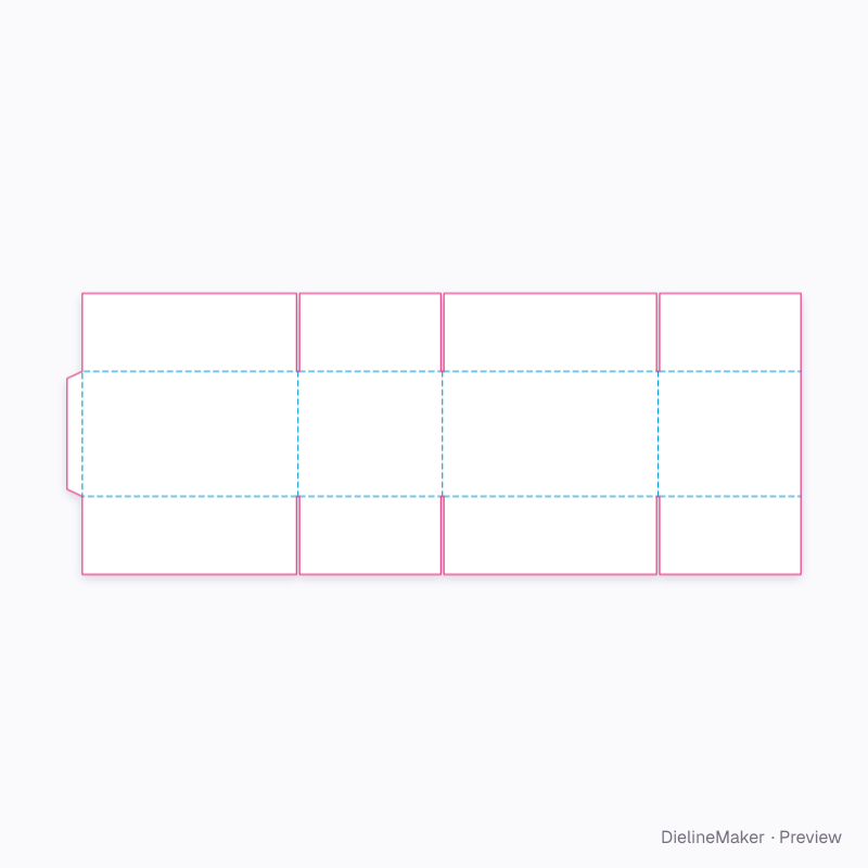 Stapled-top carton 450×300×250 flat dieline
