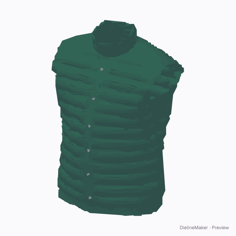 Rib-collar padded vest with snap storm flap