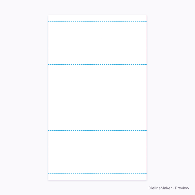 Tray with paired hollow rails flat dieline