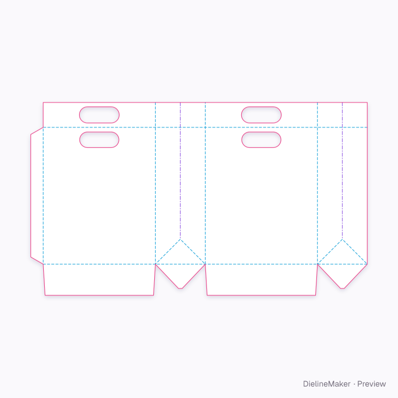 Boutique bag flat dieline