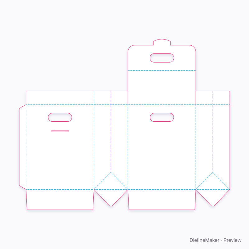 Bakery bag with fold-over top flat dieline
