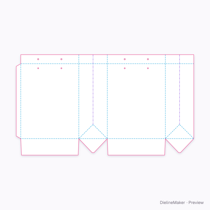 Large gift bag flat dieline