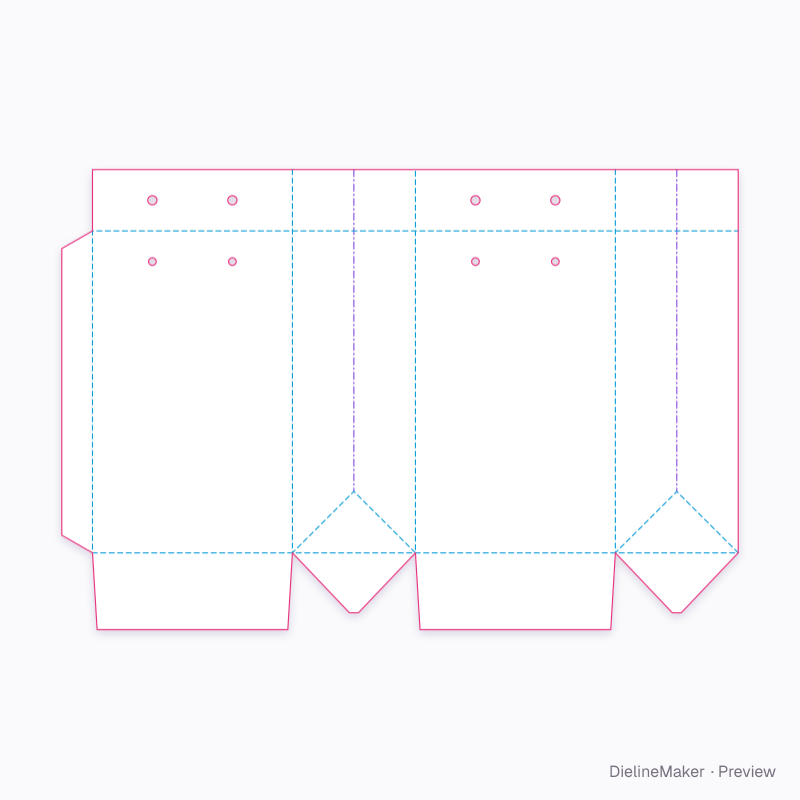 Small gift bag flat dieline