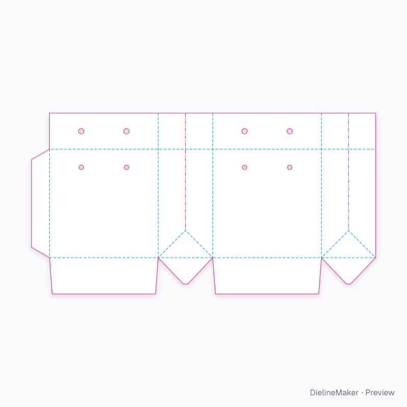Mini gift bag flat dieline