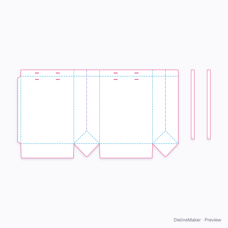 Ribbon gift bag 33 × 16 × 42 cm flat dieline