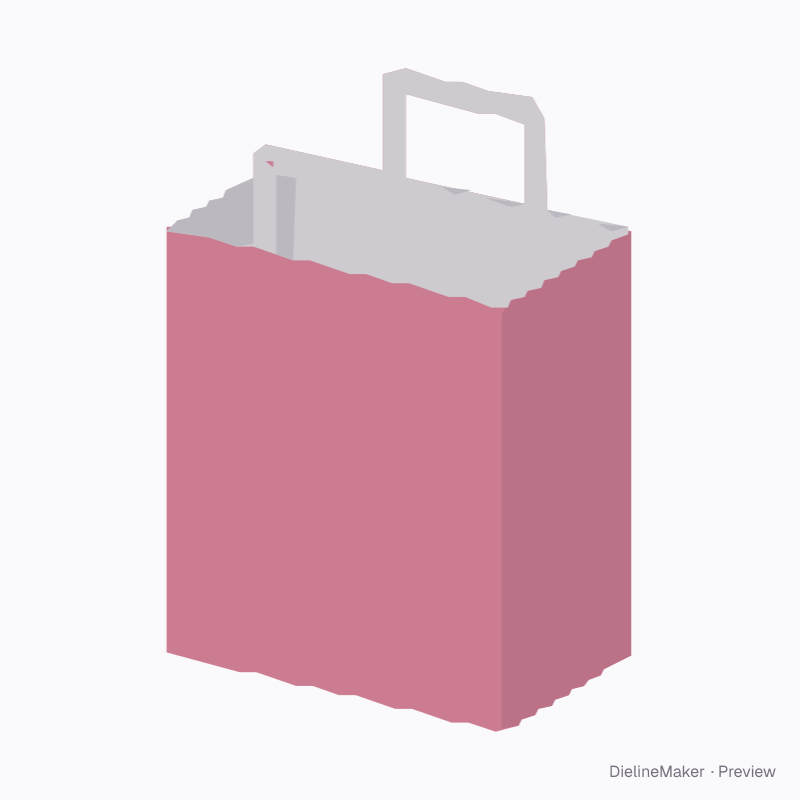 Paper tape-handle takeaway bag