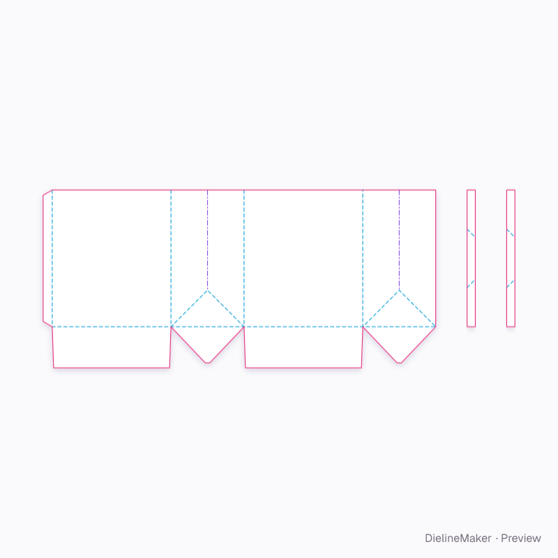 Paper tape-handle takeaway bag flat dieline