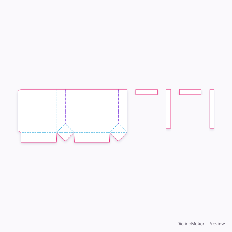 Twisted paper-handle retail bag flat dieline