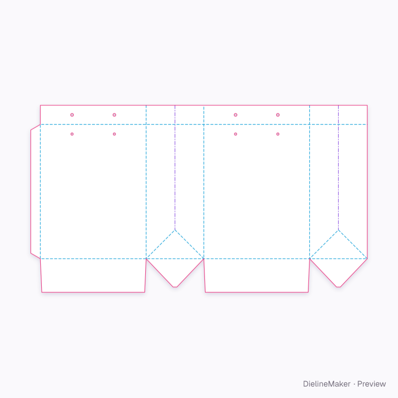 Bakery shopping bag flat dieline