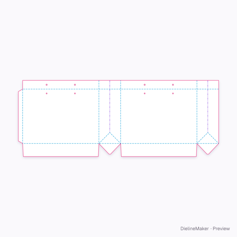 Landscape retail bag flat dieline