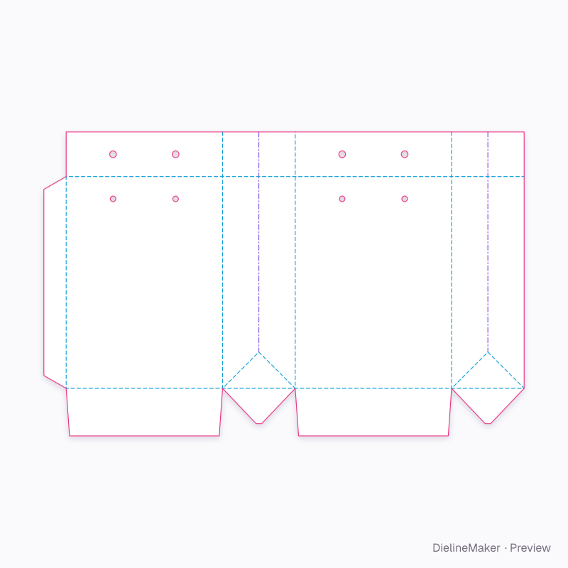 Small gift shopping bag flat dieline