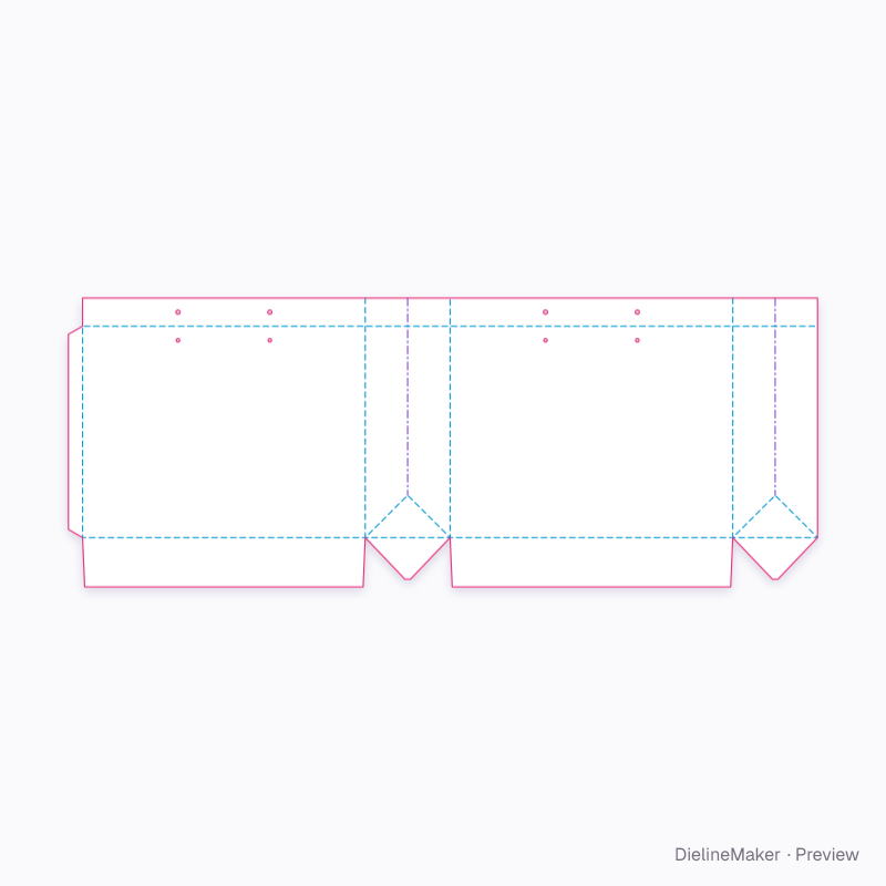 Wide boutique bag flat dieline