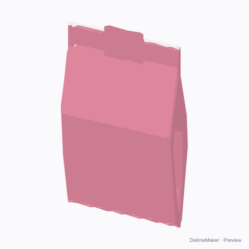 Folded paper bag with sticker seal