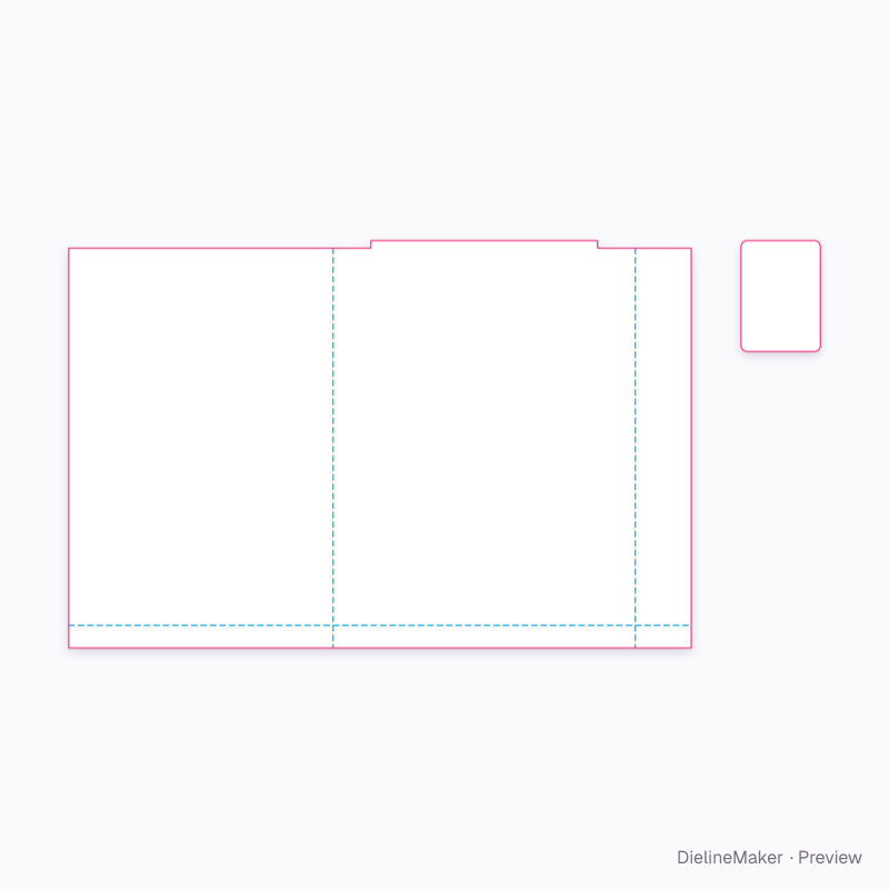 Folded paper bag with sticker seal flat dieline