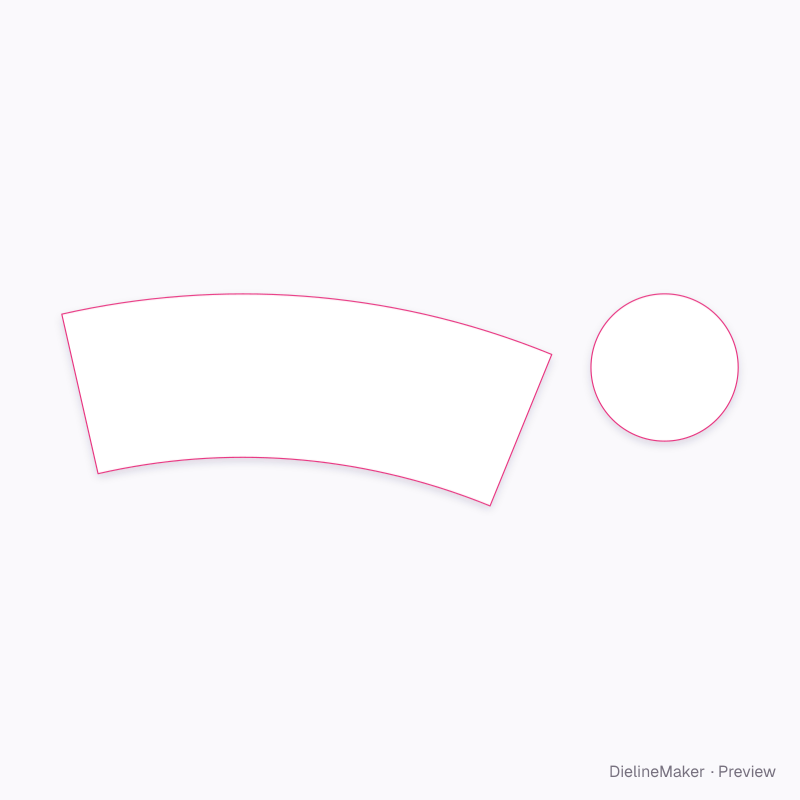 Ice cream tub 500 ml flat dieline