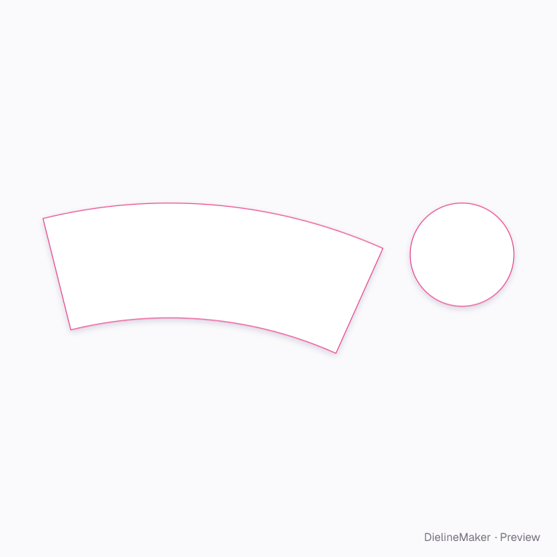 118 × 125 mm paper ice cream pint flat dieline