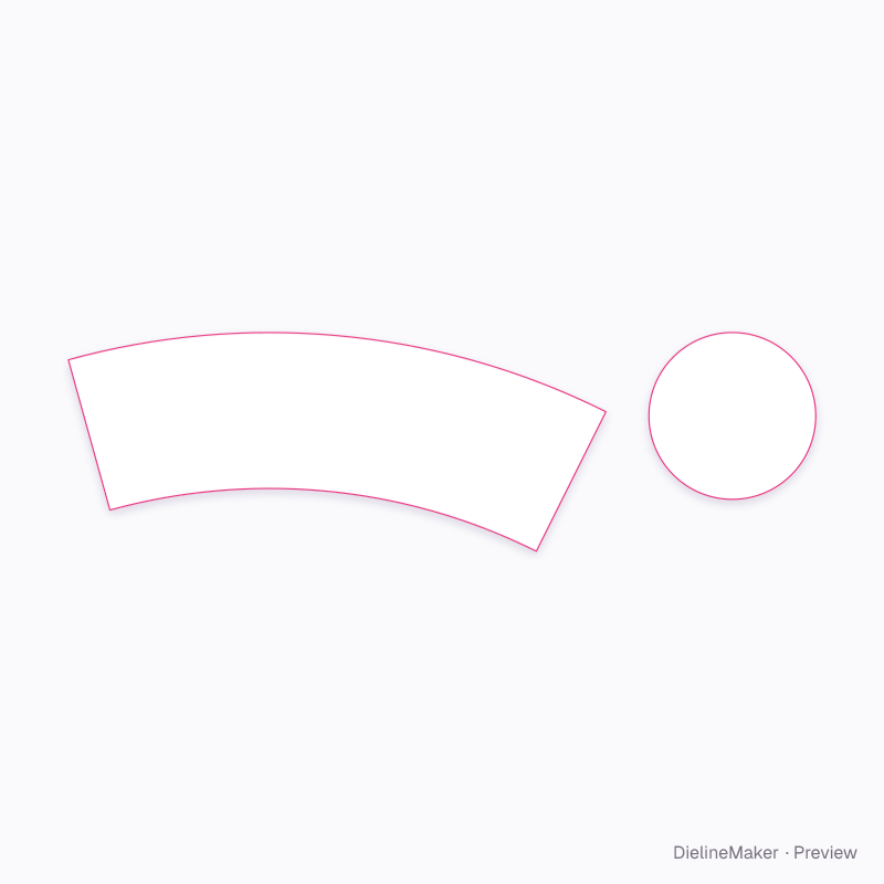 145 × 130 mm paper ice cream pint flat dieline