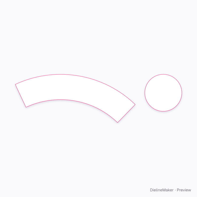 72 × 45 mm paper ice cream pint flat dieline