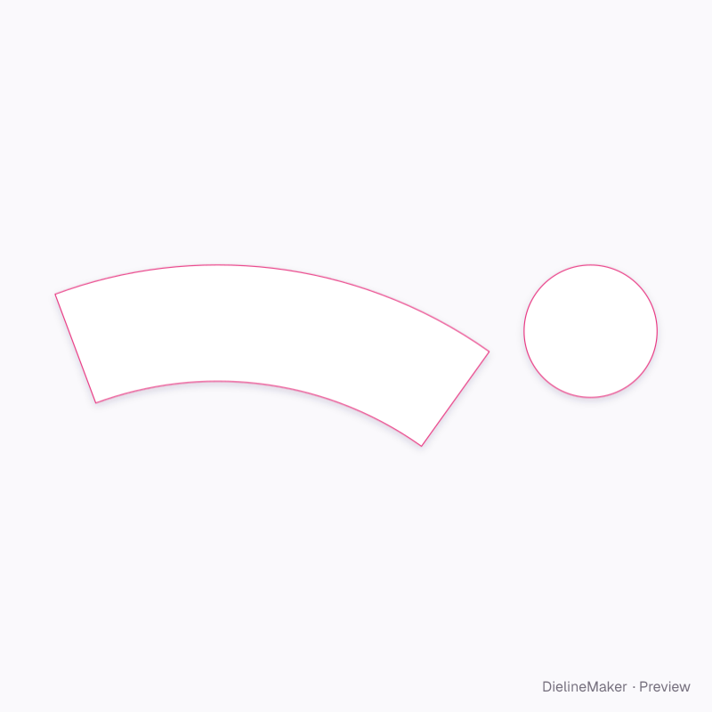 88 × 72 mm paper ice cream pint flat dieline