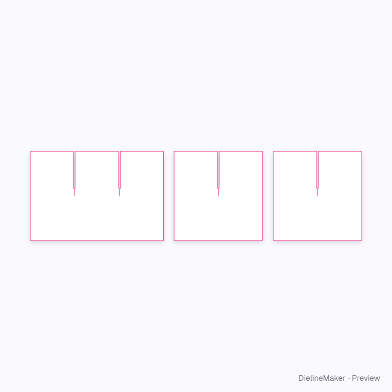 ECMA crossed partition 300×200×200 flat dieline