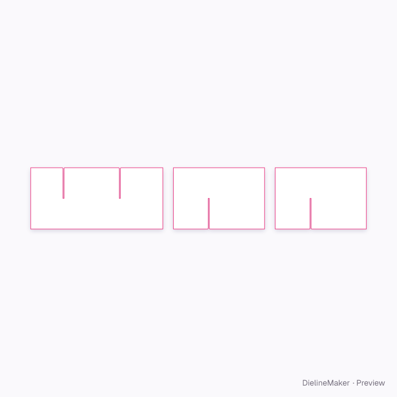 Mixed-size gift dividers flat dieline