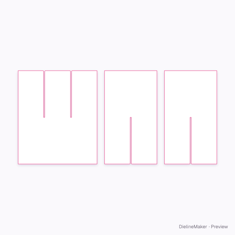 Partition dividers flat dieline