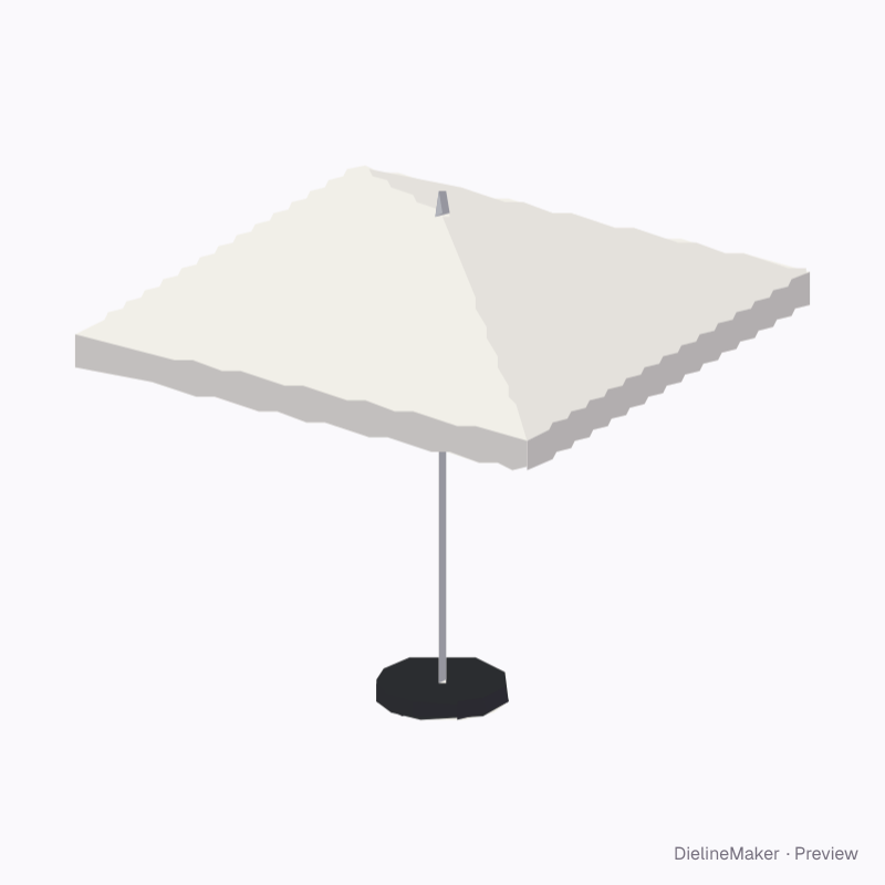 Square cafe parasol 2.5 m