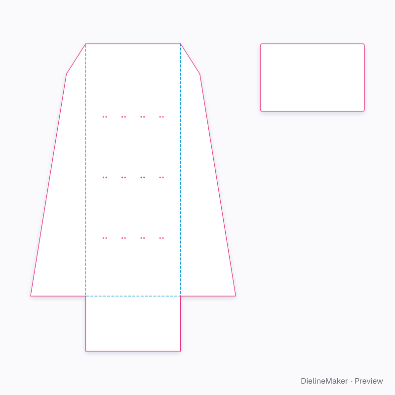 Twelve-hook accessories display flat dieline